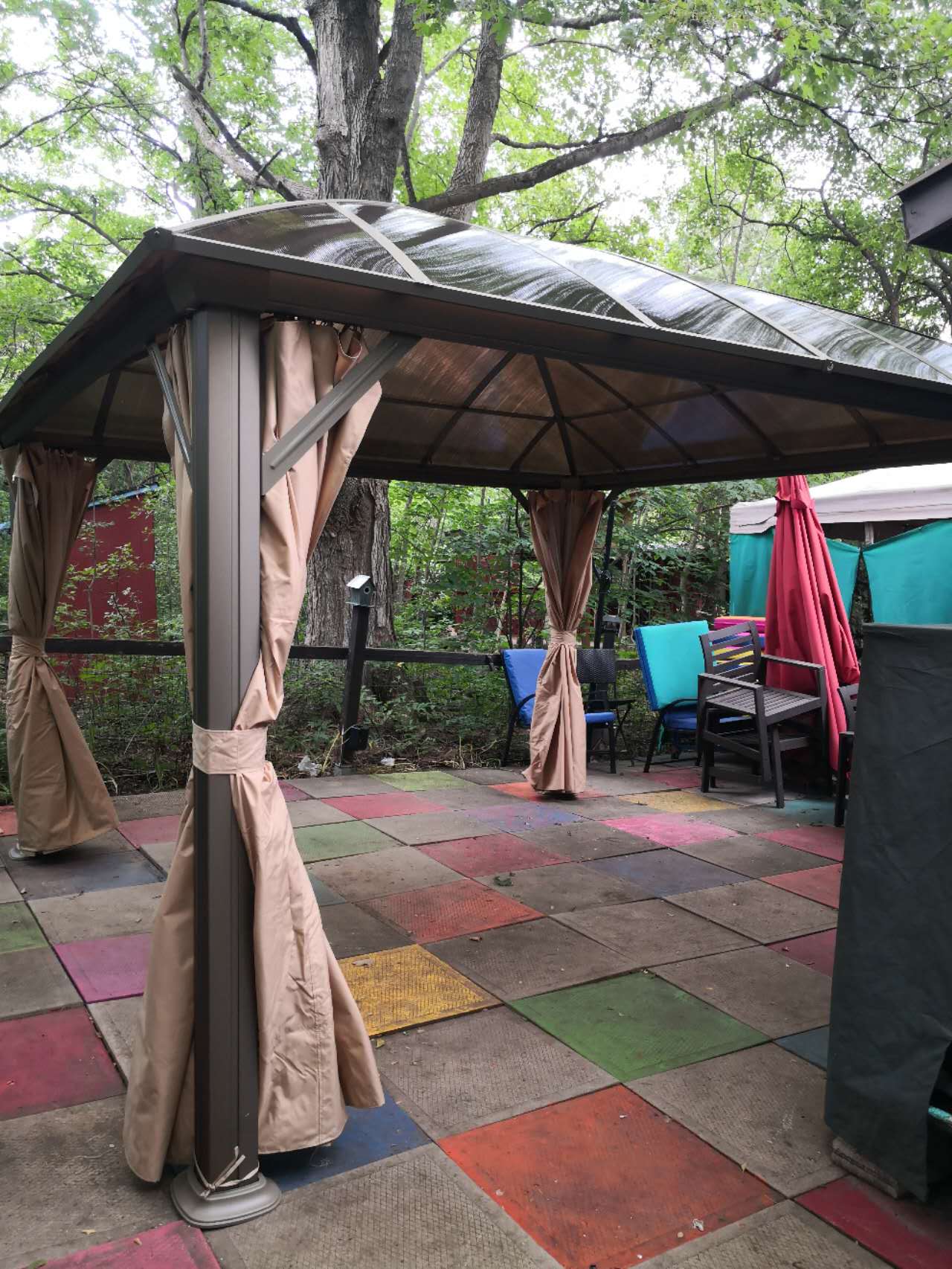 12x12 Feet Patio Hardtop Gazebo with Polycarbonate Roof