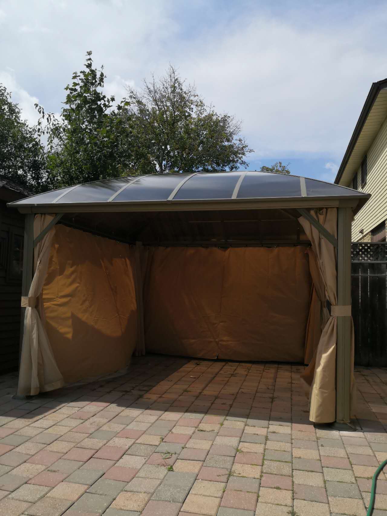 12x12 Feet Patio Hardtop Gazebo with Polycarbonate Roof