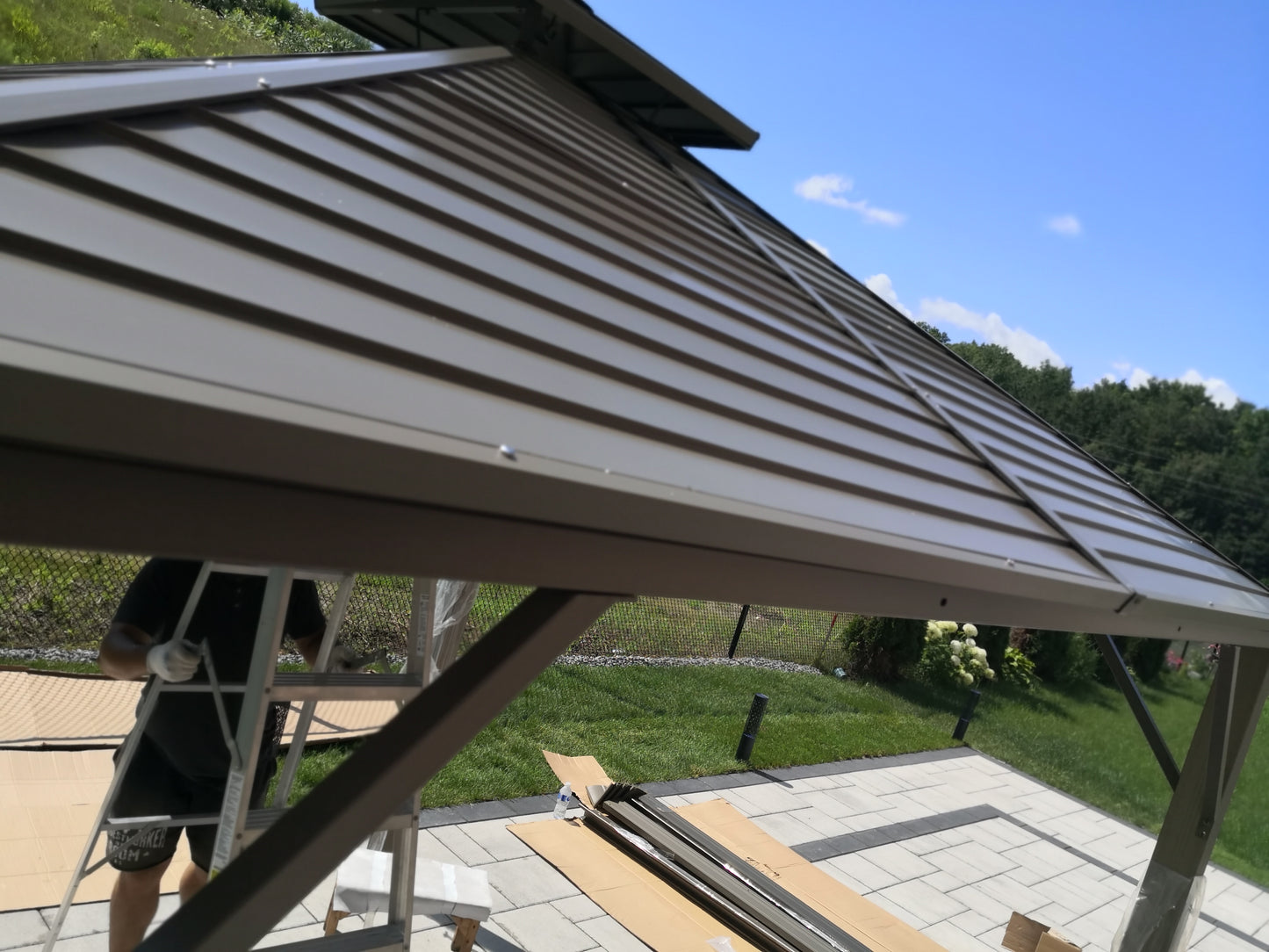 10x10 Feet Patio Hardtop Gazebo with Galvanized Steel Roof