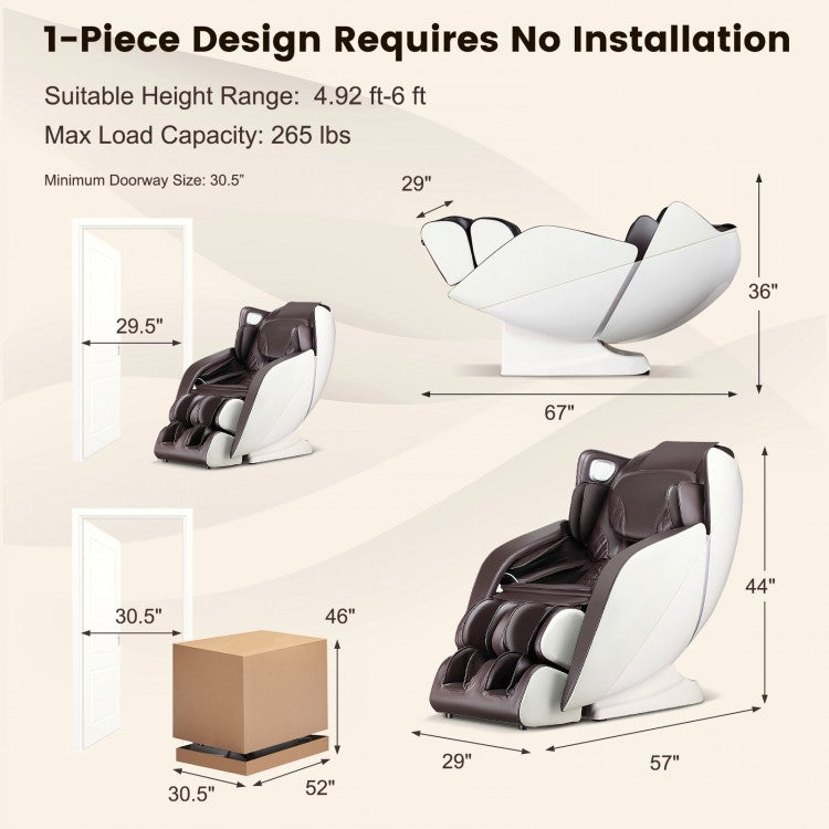 Full Body Zero Gravity Massage Chair with SL Track Airbags Heating