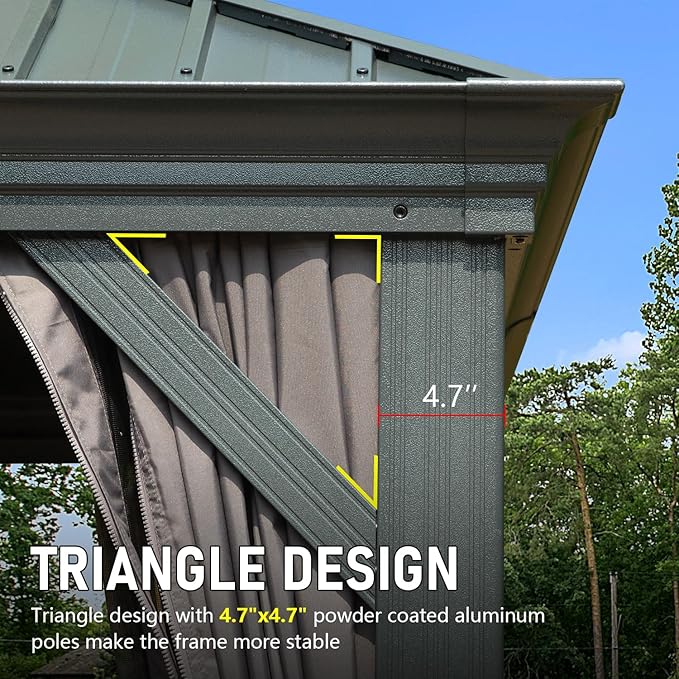 12' x 20' Double-Roof Hardtop Gazebo with Galvanized Steel Roof