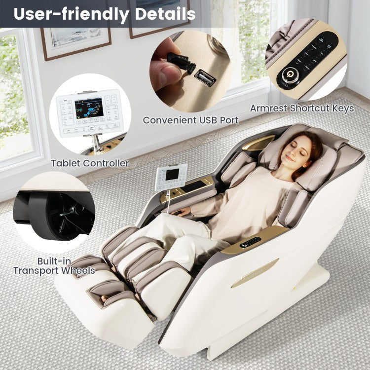 W336WL 3D SL Track Massage Chair with Airbags Waist and Calves Heating Foot Rollers