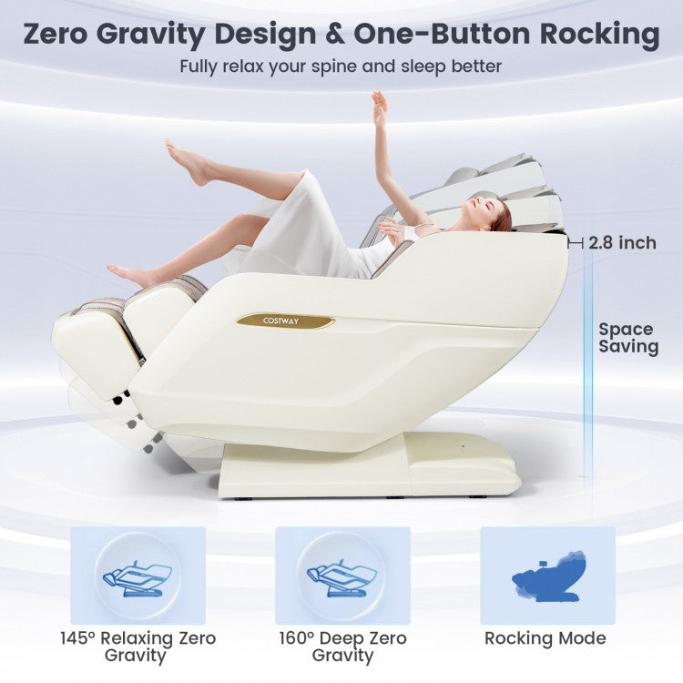 W336WL 3D SL Track Massage Chair with Airbags Waist and Calves Heating Foot Rollers