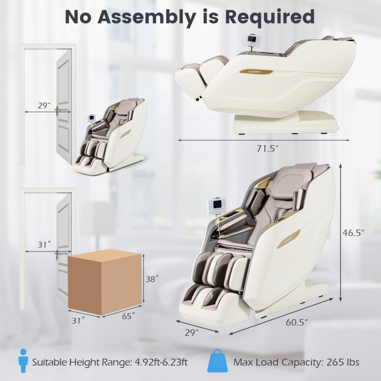 W336WL 3D SL Track Massage Chair with Airbags Waist and Calves Heating Foot Rollers