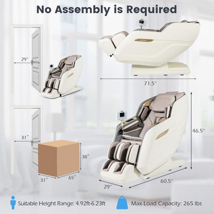 W336WL 3D SL Track Massage Chair with Airbags Waist and Calves Heating Foot Rollers