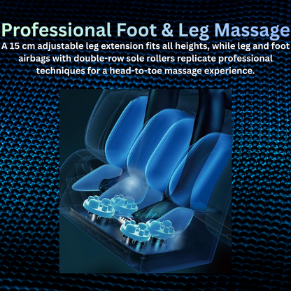 WA329: Multi-Dimensional Comfort Massage Chair Full Body Zero Gravity Massage Recliner with Airbags and Foot Rollers