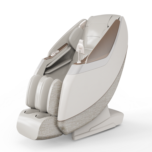 White massage chair on a white background