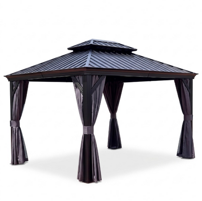 12x12 ft  Aluminium Patio Gazebo with Curtain And Net