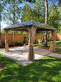 12x12 Feet Patio Hardtop Gazebo with Polycarbonate Roof