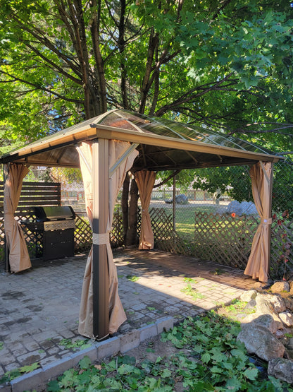 12x12 Feet Patio Hardtop Gazebo with Polycarbonate Roof