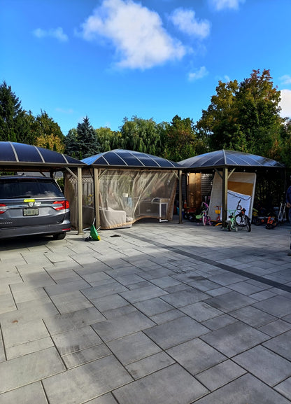 12x12 Feet Patio Hardtop Gazebo with Polycarbonate Roof