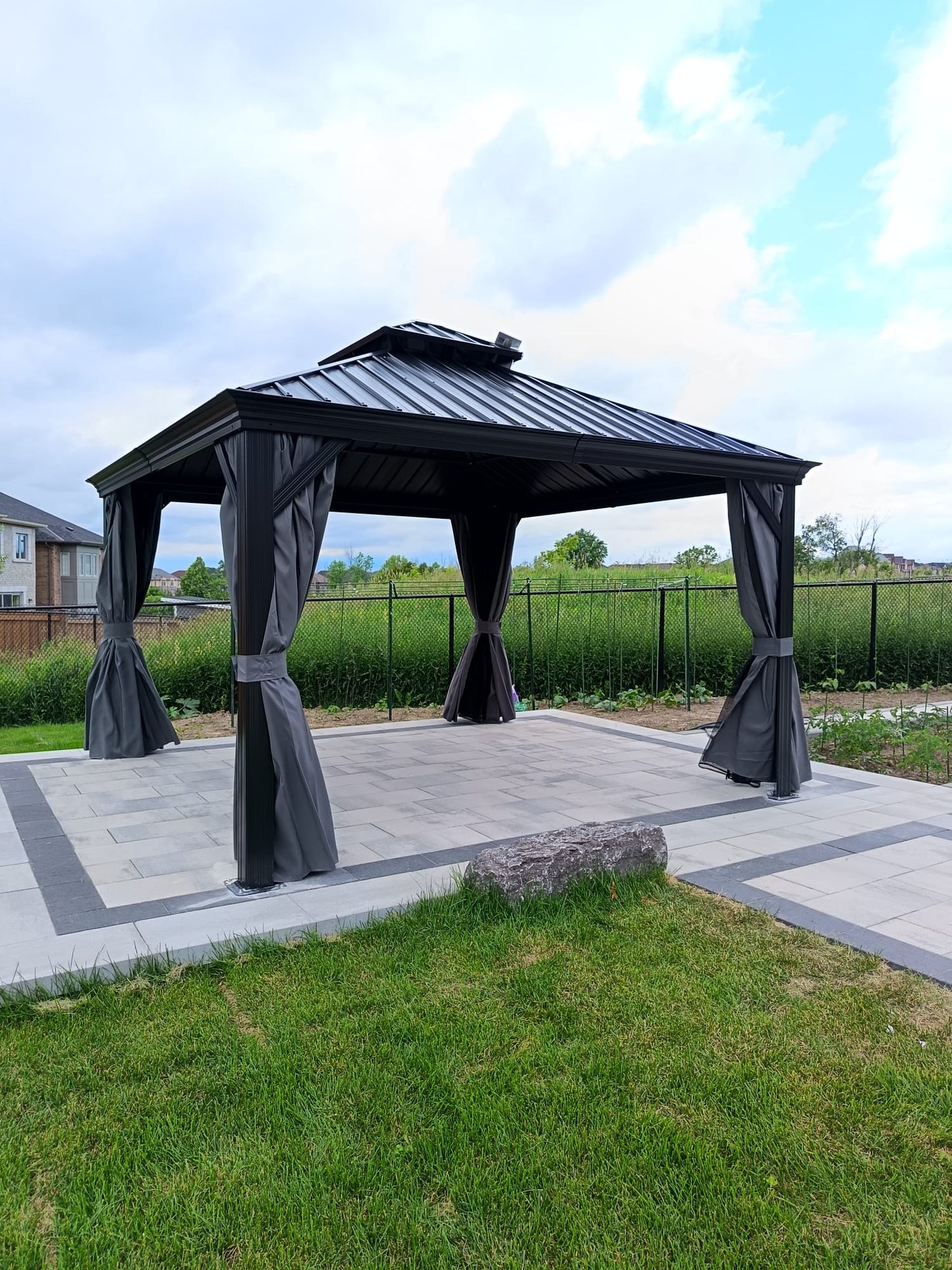 12x12 ft  Aluminium Patio Gazebo with Curtain And Net