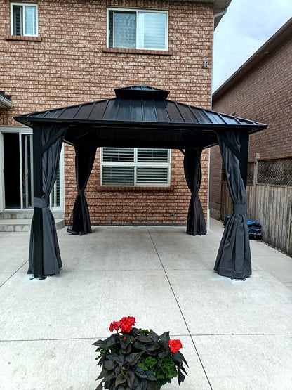 10 x 10 Feet Double-Roof Patio Hardtop Gazebo