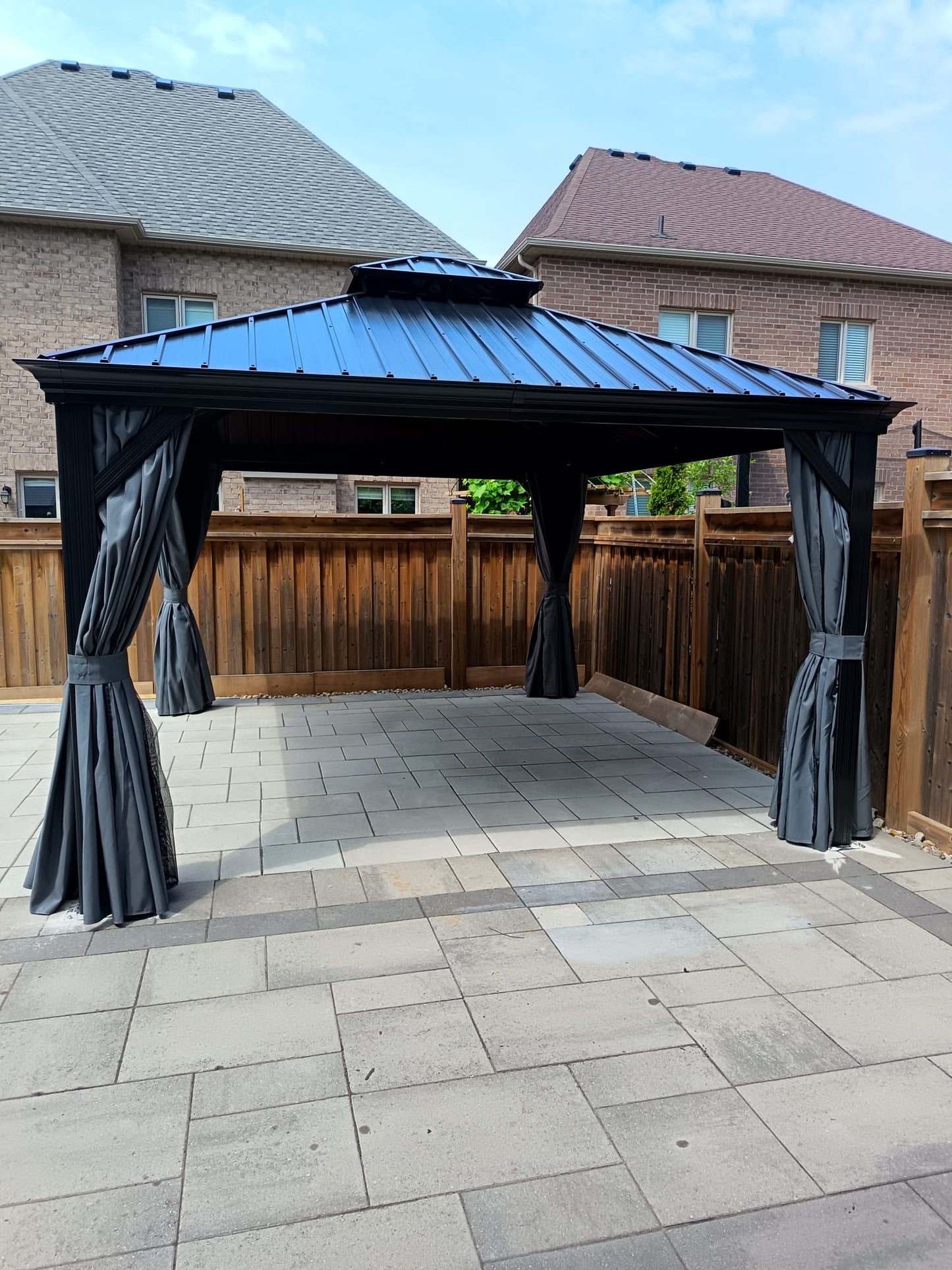 12x12 ft  Aluminium Patio Gazebo with Curtain And Net