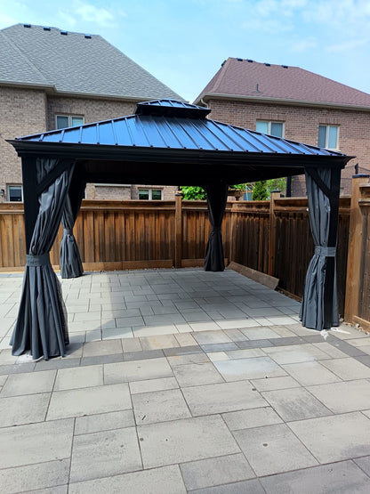 12x12 ft  Aluminium Patio Gazebo with Curtain And Net